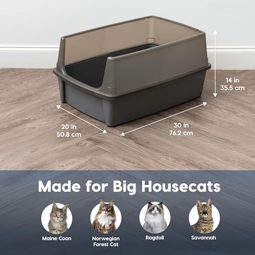 IRIS USA XX-Large High Sided Cat Litter Box, Scatter Shield - Image 2