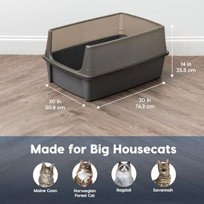 IRIS USA XX-Large High Sided Cat Litter Box, Scatter Shield - Image 2