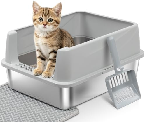 Stainless Steel Litter Box by Nyutu
