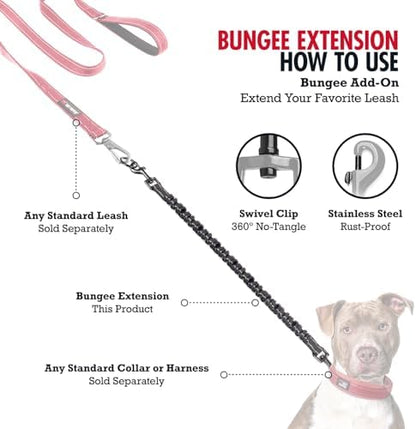 Add-On Accessory Large Size Bungee Leash Extension | Extends Hands Free Leashes - Image 4
