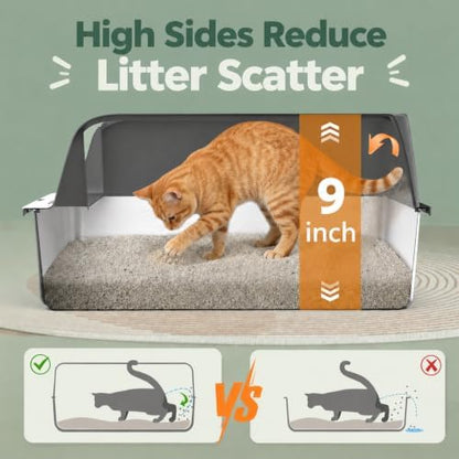 FURTIME Stainless Steel Cat Litter Box - Image 3