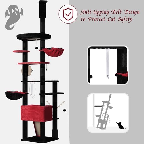 Hey-brother Cat Tree Tower, Adjustable Height, Floor to Ceiling - Image 7