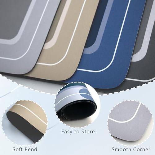 Bath mat Rubber Bathroom Mat-Quick Dry Absorbent Rug Non-Slip Thin Bathroom Rug - Image 6