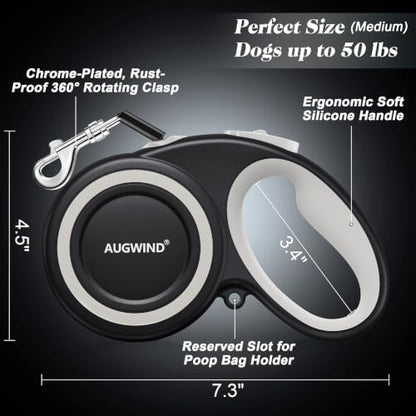 Retractable Dog Leash with Stainless Steel Anti-Chew Cable - Image 5
