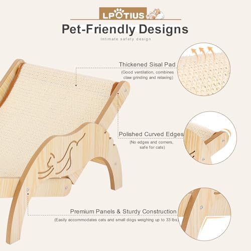 Cat Chair with Sisal Scratcher, Elevated Cat Hammock Chair - Image 3