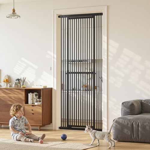 Extra Tall Cat Gate 51"-87" Height Adjustable Pressure Mounted 4 Extensions by GardnerPet