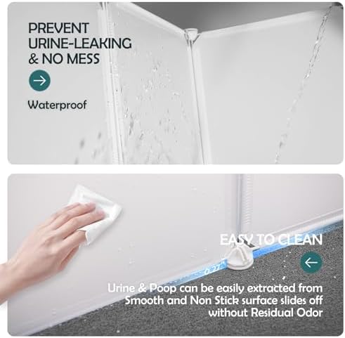 MEEXPAWS Cat Litter Box Enclosure, Splash Guard High Walls - Image 3