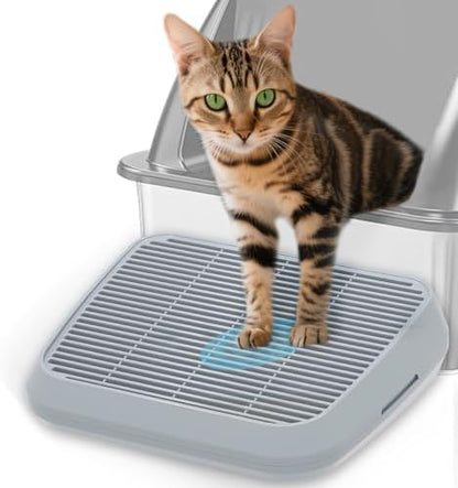 Elevated Litter Box Ramp/Steps for Kittens & Old Cats, Washable Litter Catcher by TAILRYTH