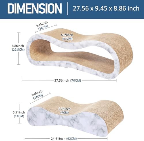 FluffyDream 2 in 1 Cat Scratcher Cardboard Lounge Bed, Cat Scratching Post - Image 2