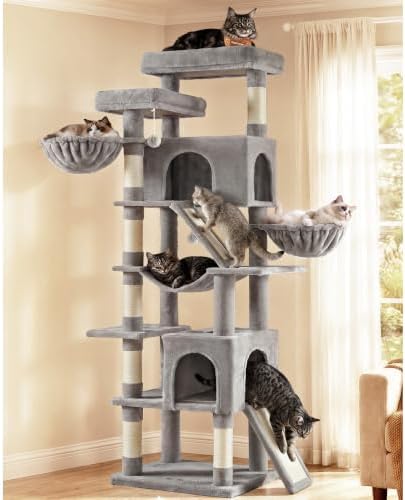 Feandrea Large Cat Tree, 81.1" Tall Sturdy Cat Tower by FeandreabySONGMICSHOME