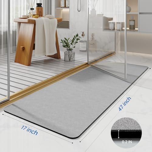 Long Bath Rugs 47x17-Diatomaceous Earth Stone Bath Mats - Image 2