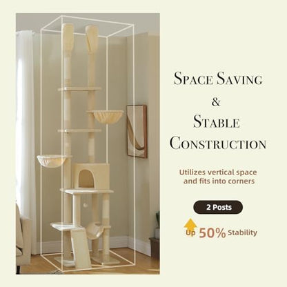 PAWZ Road Floor to Ceiling Cat Tree, 85–112" Tall Cat Tower - Image 3