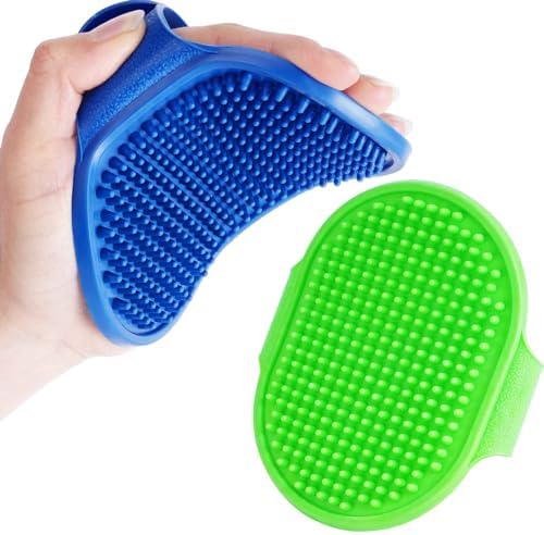 2 Pack Dog Grooming Brush, Premium Soft Silicone Pet Bath Brushes by Brillirare