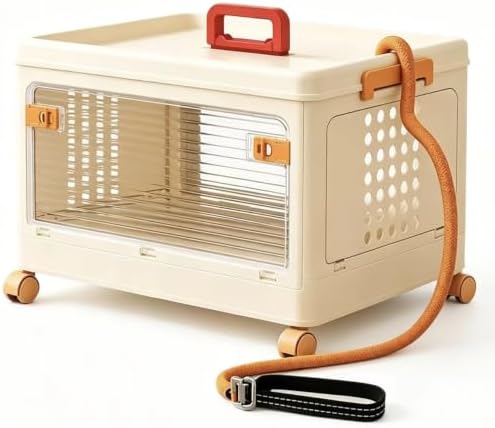 Pet Carrier with Wheels, Collapsible Cat Carrier Hard, Portable Crate by Unknown