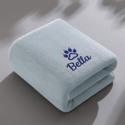 Personalized Pet Towel, Custom Embroidered Name Dog Towel, Super Absorbent by Colifolu