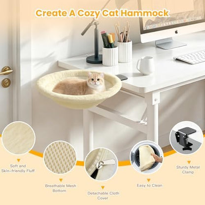 Pawaboo Cat Desk Bed, One-Click Foldable Sunken Cats Hammock up to 40lbs - Image 5