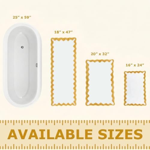 Cute Yellow Scalloped Bathroom Mat, Fun Plush Luxury Microfiber Bath Rug - Image 2
