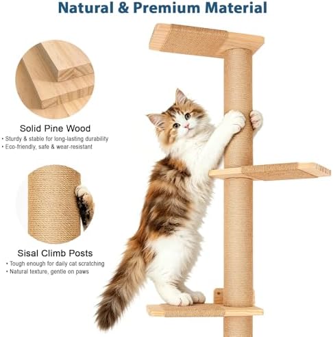 Wall Mounted 5-Tier Cat Scratching Post Tree - Image 5