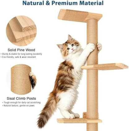 Wall Mounted 5-Tier Cat Scratching Post Tree - Image 5