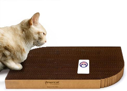 Cat Scratcher by Americat – Made in USA Cardboard Scratching Pad & Lounger – X by AmericatCompany