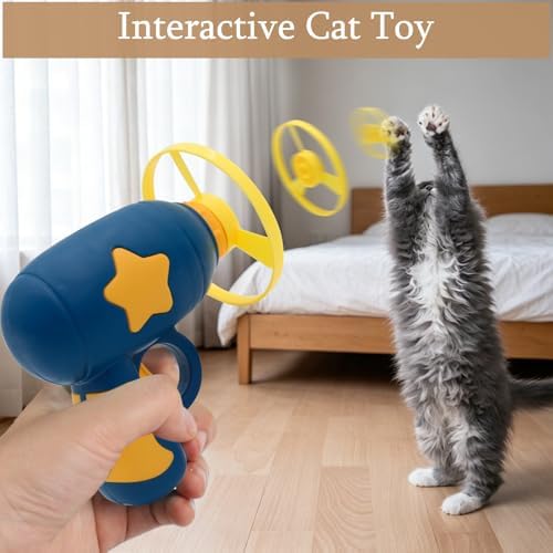 Andiker Cat Fetch Toy, Interactive Kitten Flying Disc Launcher Toy - Image 4