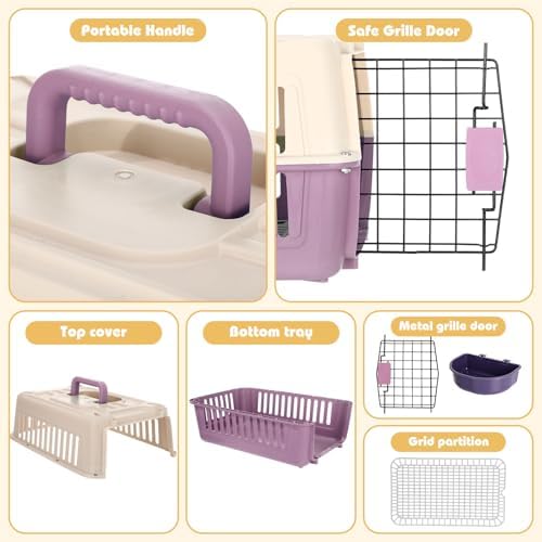 2 Set Hard Plastic Pet Carrier Breathable Dog Cat - Image 4