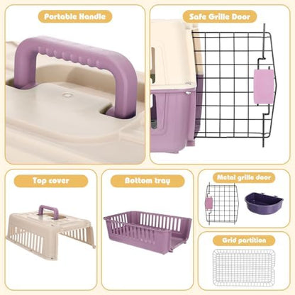 2 Set Hard Plastic Pet Carrier Breathable Dog Cat - Image 4