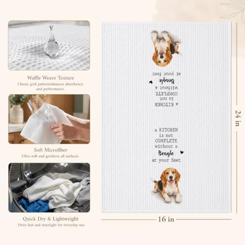 Beagle Kitchen Towel, Funny Dog Lover Kitchen Decor - Image 2