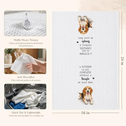Beagle Kitchen Towel, Funny Dog Lover Kitchen Decor - Image 2