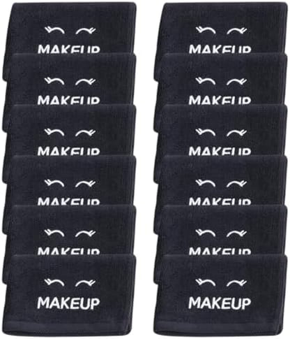 White Classic Bleach Safe Black Makeup Washcloths - Image 2