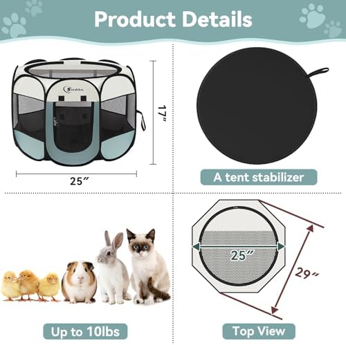 Siedihit Dog Cat Playpen, Puppy Pet Playpen Indoor - Image 3