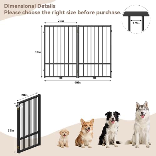 SNUOWU Full Metal Freestanding Dog Gate - Image 4
