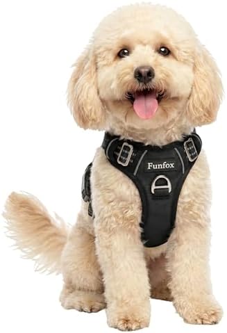 Funfox Dog Harness Small Sized Dog, Vertical Handle Easy Control, No Pull Pet by MyFUNFOX
