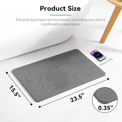 Stone Bath Mat, Dries Quickly, Non-Slip Diatomaceous Earth Bath Mats - Image 2