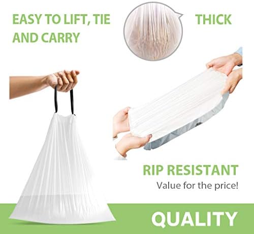 Teivio 2.6 Gallon 80 Counts Mini Small Drawstring Trash Bags Garbage Bags - Image 4