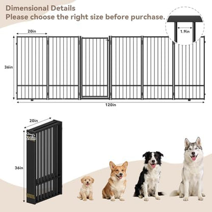 SNUOWU Full Metal Freestanding Dog Gate - Image 3
