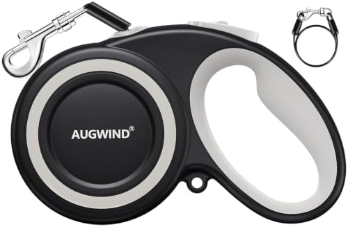 Retractable Dog Leash with Stainless Steel Anti-Chew Cable by Augwind