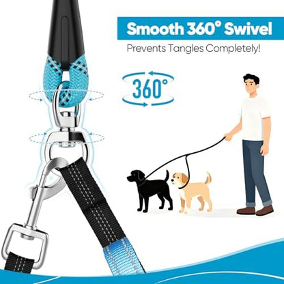 XiaZ Double Leash for Two Dogs No Tangle for Large Medium Dogs - Image 6