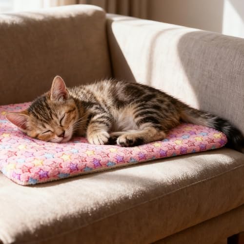 2 Pack Cat Blankets for Indoor Cats, Ultra Soft Reversible Mat, Fluffy Flannel - Image 3