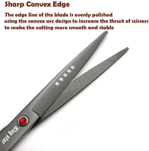 7.0in Titanium Professional dog Grooming Scissors set, Straight & Thinning & - Image 3