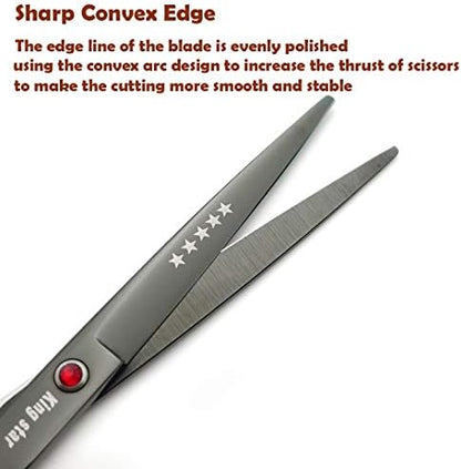 7.0in Titanium Professional dog Grooming Scissors set, Straight & Thinning & - Image 3