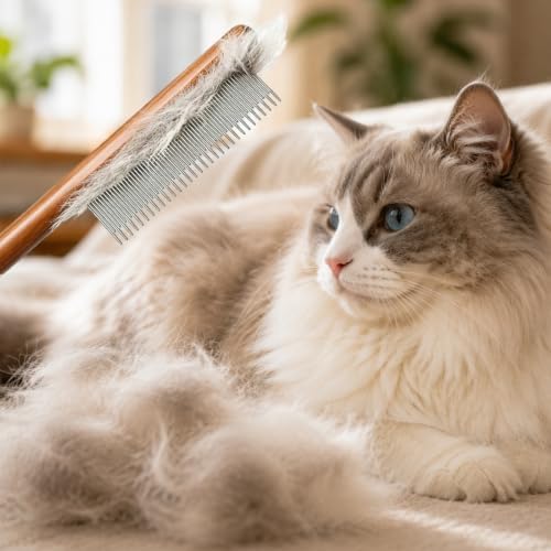 Cat comb, dog comb, Solid Wood Pet Comb Grooming Tool - Image 4