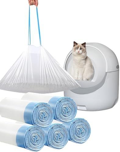 100 Count Cat Drawstring Litter Box Liners 26.6x16.7 inches 2Mils Super Thick by YYaaloa