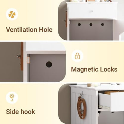 Litter Box Enclosure, Hidden Cat Litter Box Cabinet - Image 4