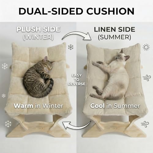 JSPYFITS Elevated Cat Bed Hammock, Raised Cat Bed - Image 2