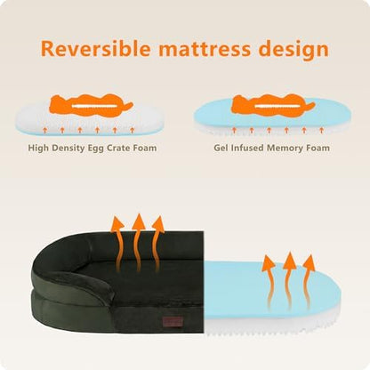 Dwanton Orthopedic Waterproof Large Dog Bed Sofa, Gel Memory Foam - Image 3