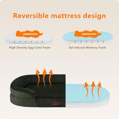 Dwanton Orthopedic Waterproof Medium Dog Bed Sofa, Gel Memory Foam - Image 3