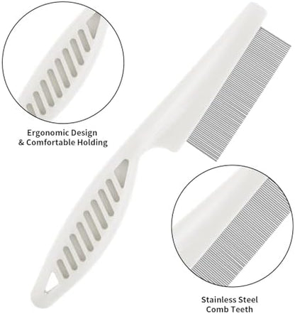 TIESOME 2PCS Stainless Steel Flea Comb - Image 4