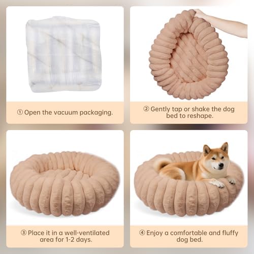 Donut Small Medium Dog Bed Washable Kitty & Puppy Bed, 23in Brown - Image 6