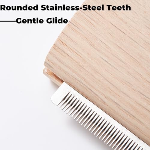 French Bulldog Brush for Shedding, Palm-Grip Wooden Grooming Comb - Image 5